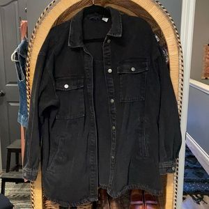 H&M Black Denim Shirt Jacket